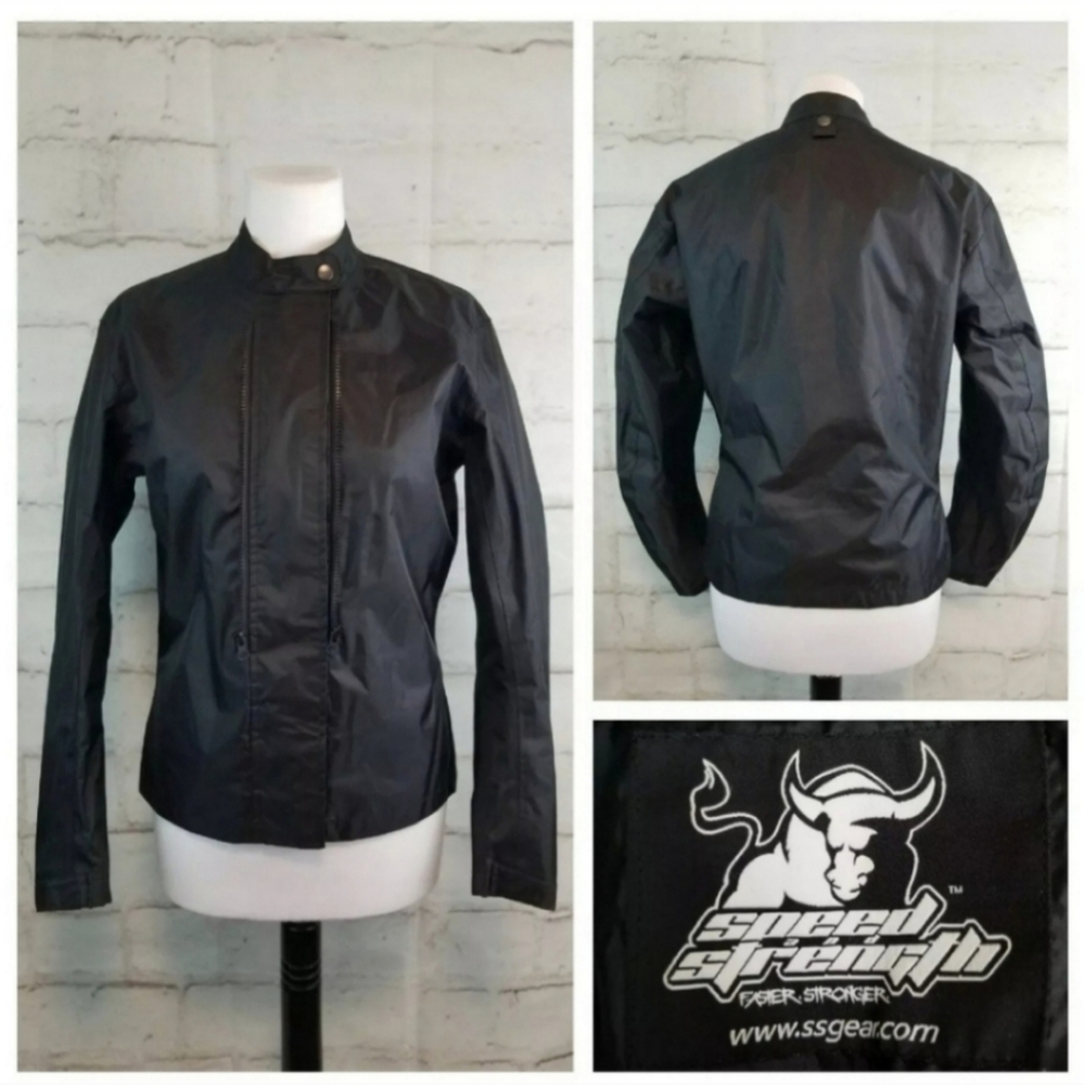 Speed & Strength S Black Motorcycle Windbreaker Moto Jacket